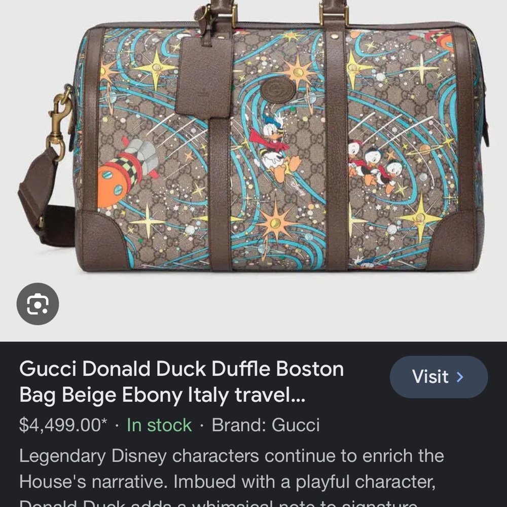Gucci X Disney Donald Duck Duffle Bag - Picture 7 of 7